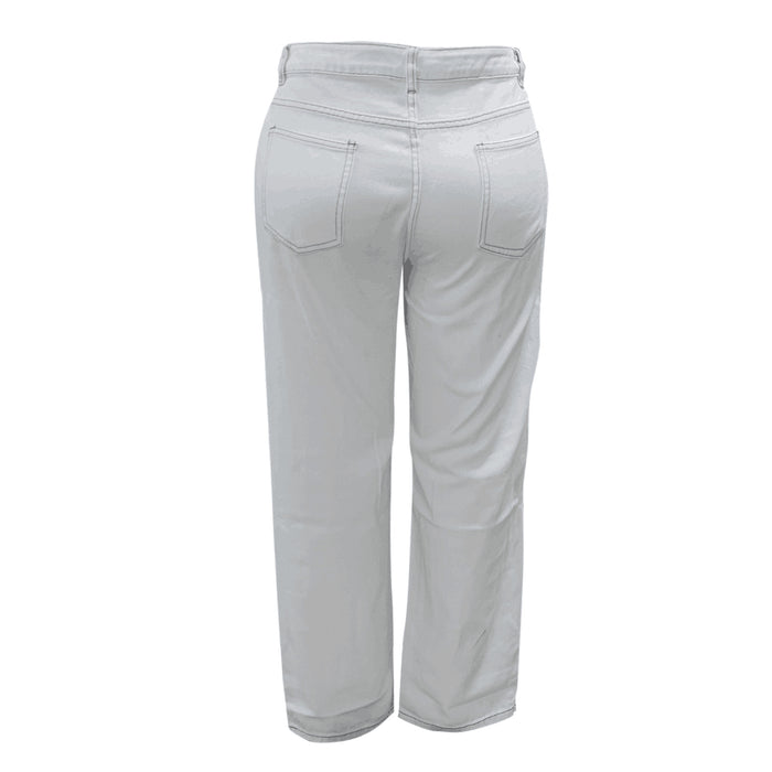 Loose Hole Denim Trousers Women