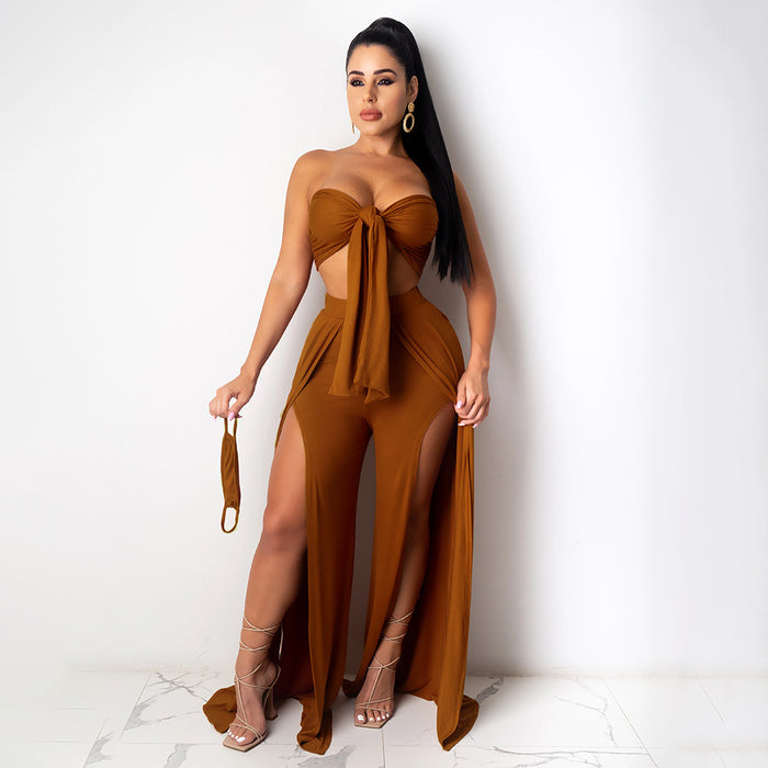 Classic Product Solid Color Split Sexy Suit