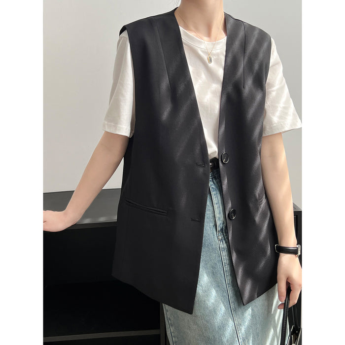 Sleeveless Vest for Women Autumn Bandage Dress Waistcoat Vest Waistcoat Jacket