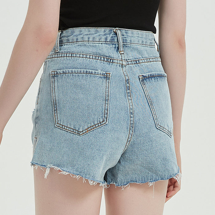 Casual Summer Ripped Denim Shorts Women Spot