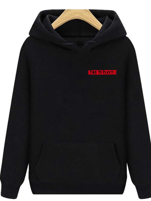 Hooded Sweater Autumn Winter Women Clothing Front Rear Printing Hooded Casual Loose Sweater