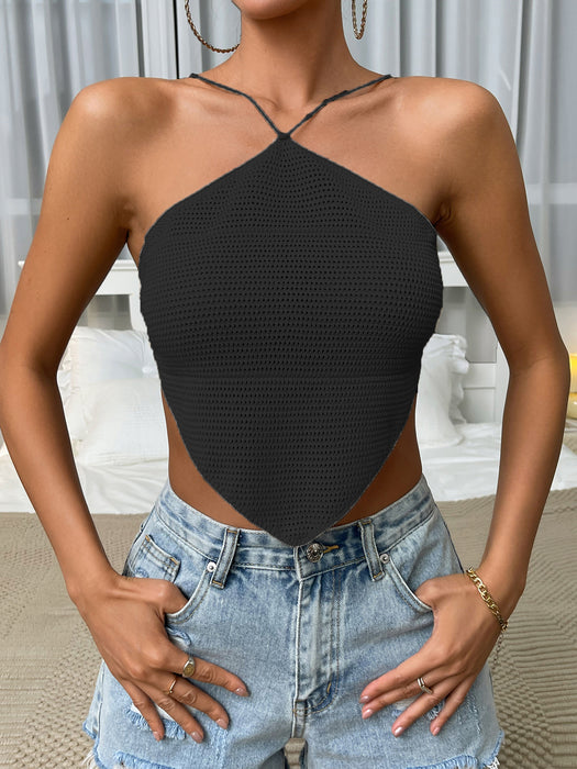 Summer Women Sexy Lacing Apron Halter Top Camisole