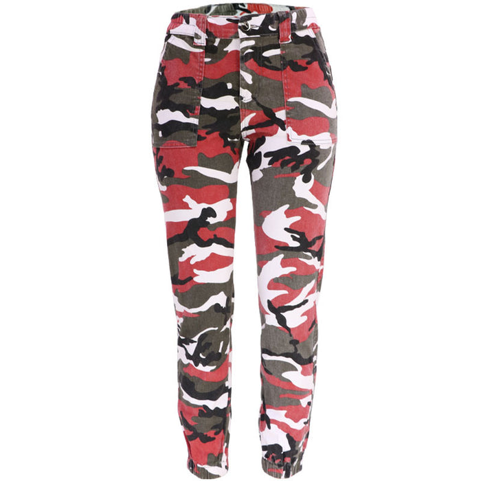 Autumn Winter  New Women Clothes Camouflage Workwear Hip Hop Casual Pants Loose Street Harem Denim Trousers