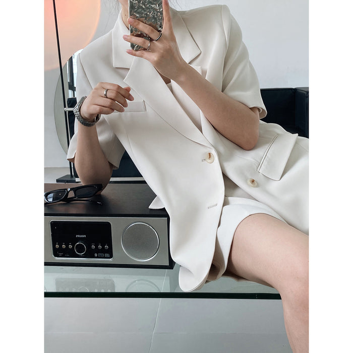 Summer Thin Short-Sleeved Blazer Women  Suit Shorts Suit Casual Loose Suit Two-Piece Suit