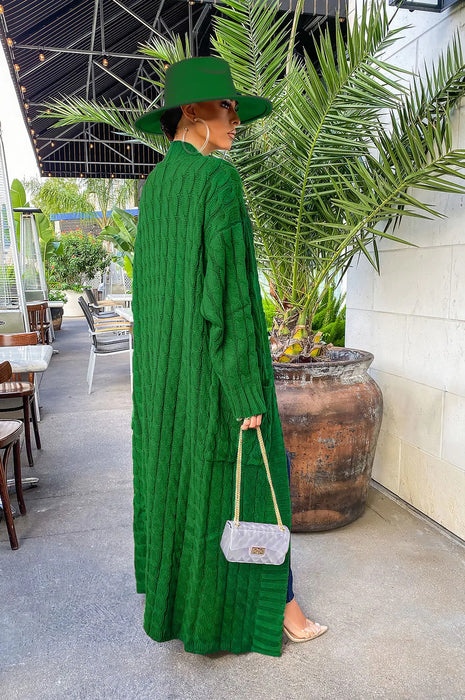 Drop Shoulder Sleeve Maxi Sweater Cardigan Special for Autumn Winter