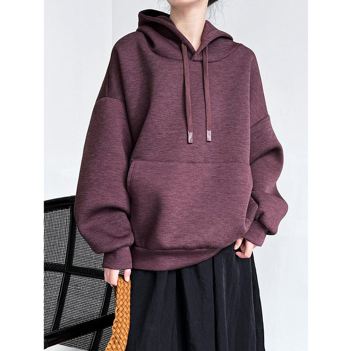 Heavy Casual Sweatshirt Women Autumn Winter Thickening Relaxed Fit Hoodie Top Street High Grade Sweater