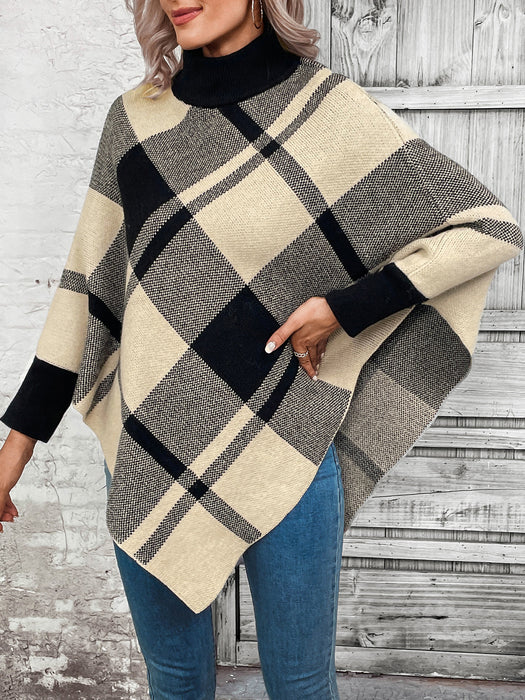 Autumn Winter Knitwear Turtleneck Irregular Asymmetric Pullover Sweater Women