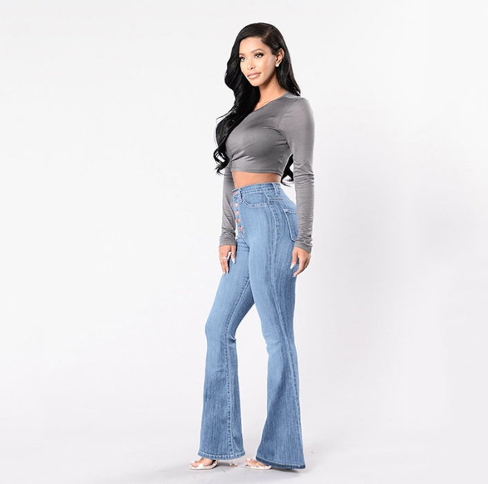 High Waist Stretchy Wide-Leg Jeans for Women Plus size