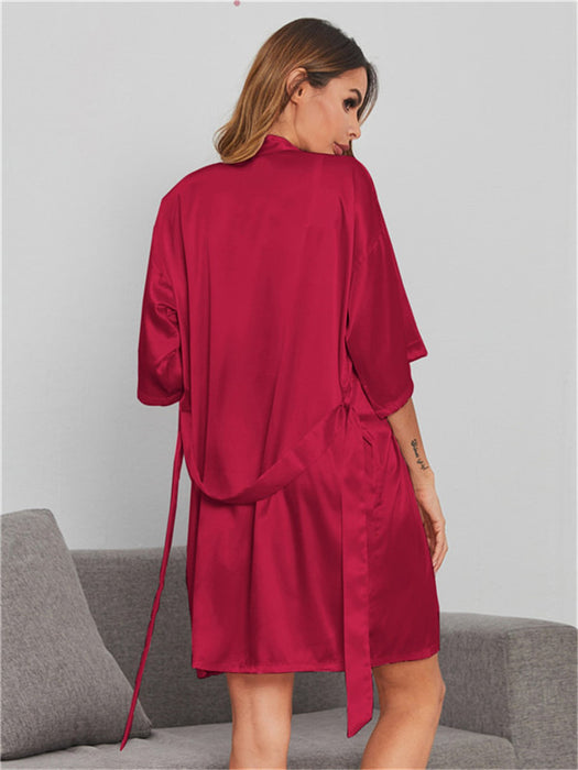 Bathrobe Night-Robe Women Sexy Home Wear Pajamas