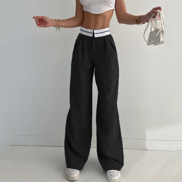 Spring Summer High Waist Straight Pants Casual Loose Trousers Women Clothing All Match Work Pant Wide Leg Pants Women