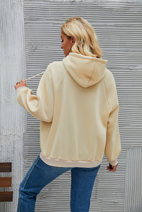 Autumn Winter Hoodie Casual Hooded Solid Color Hoodie Women