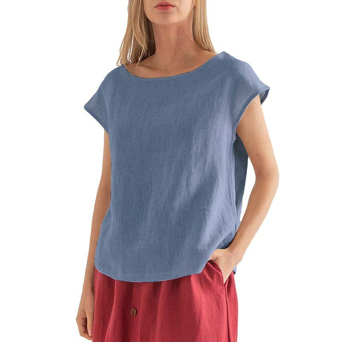 Linen Short Sleeved T shirt Linen Special for Women Clothing Summer Simple Casual  Top T shirt