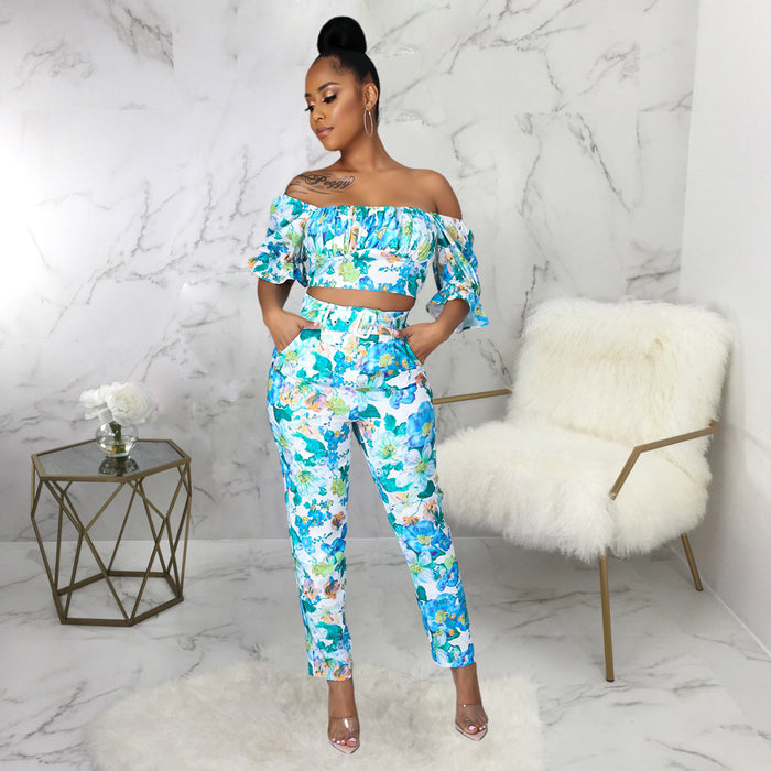 Sexy Printed Tube Top Set Two-Piece Set