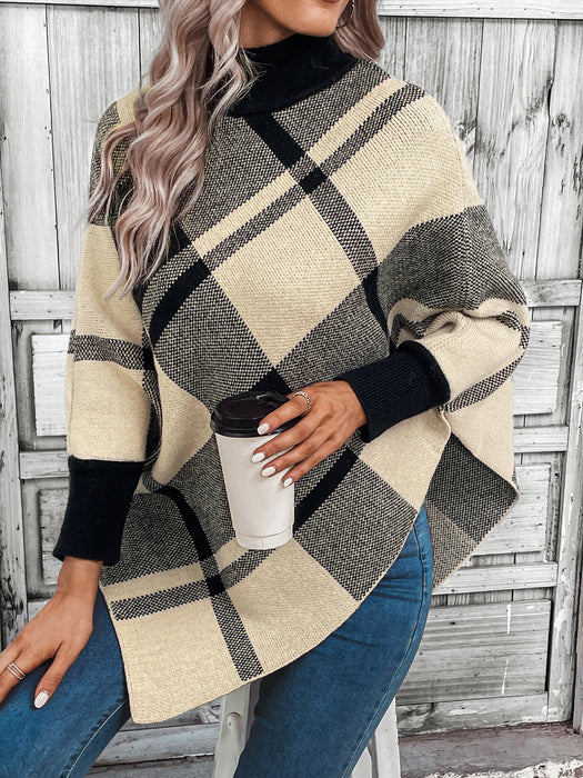 Autumn Winter Knitwear Turtleneck Irregular Asymmetric Pullover Sweater Women