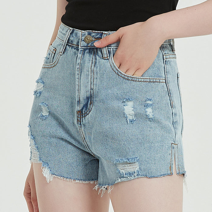 Casual Summer Ripped Denim Shorts Women Spot