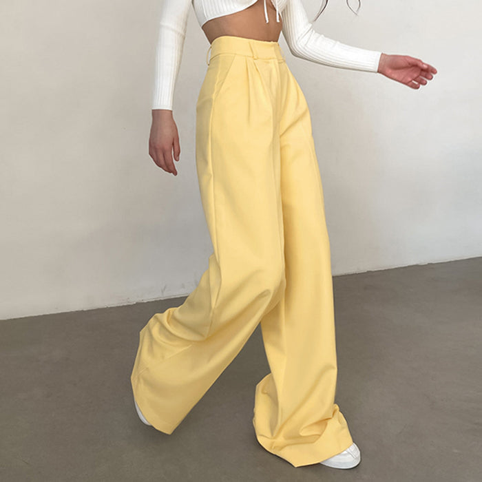 Summer Trousers High Waist Loose Mop Work Pant Office Minority Casual Work Pant Women Clothing