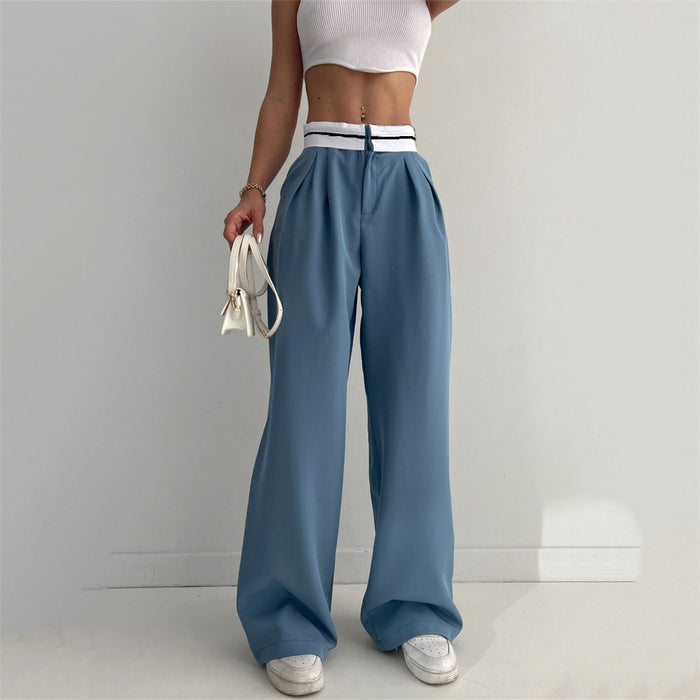 Spring Summer High Waist Straight Pants Casual Loose Trousers Women Clothing All Match Work Pant Wide Leg Pants Women