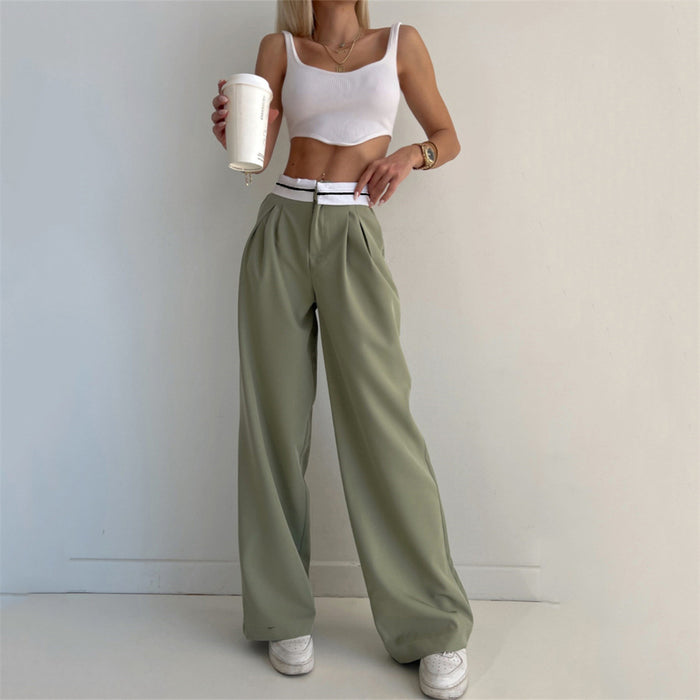 Spring Summer High Waist Straight Pants Casual Loose Trousers Women Clothing All Match Work Pant Wide Leg Pants Women