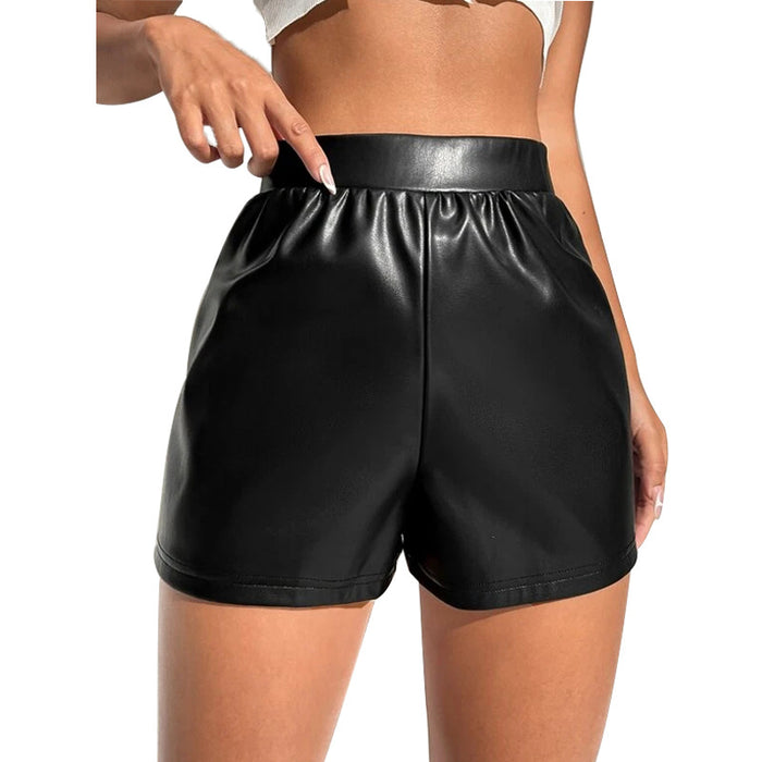 Summer Sexy Patent Leather Shorts Pants Women High Waist Loose Casual Pants Women