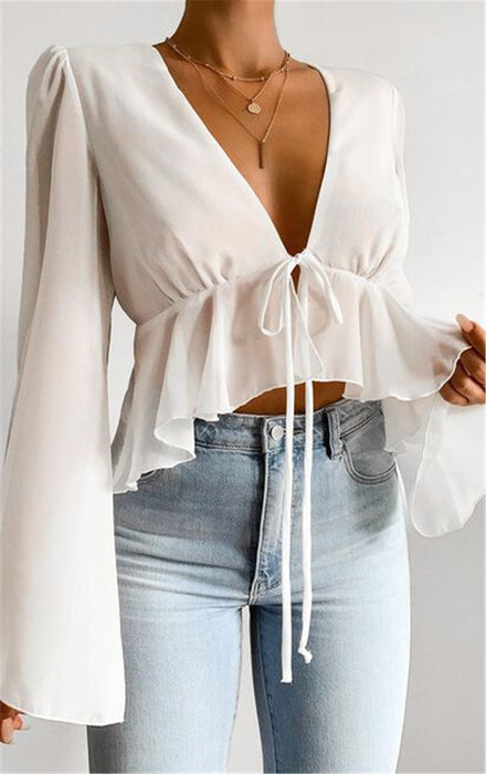 Summer  Internet Celebrity  New Chiffon Long Sleeve Sun Protection Sexy Women Clothing Shirt