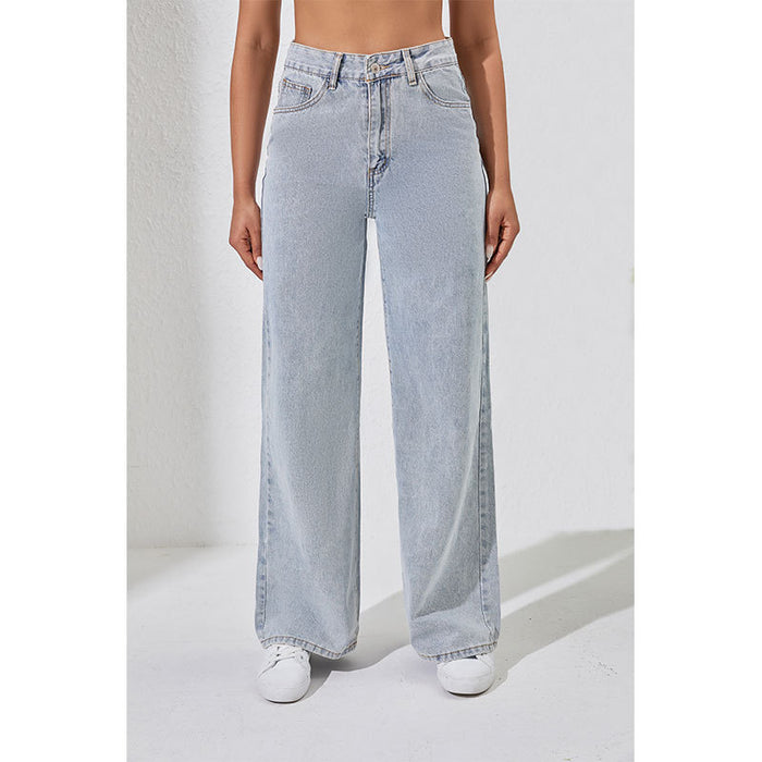 Women Casual Jeans Loose High Waist Wide Leg Trousers Street Denim Source