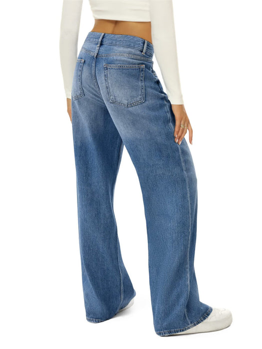 Horse Riding Loose Wide Leg Jeans Women