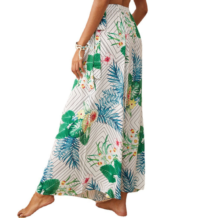 Summer Skirt Printed Long Chiffon Skirt