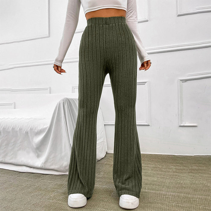 Casual Solid Color Micro Pull High Waist Pants Women Pants Slim Fit Slimming Autumn Winter