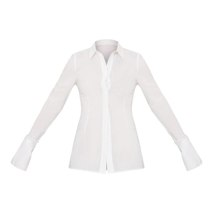 Trend See through Sexy Collared Slim-Fit Long Sleeve Brand Shirt