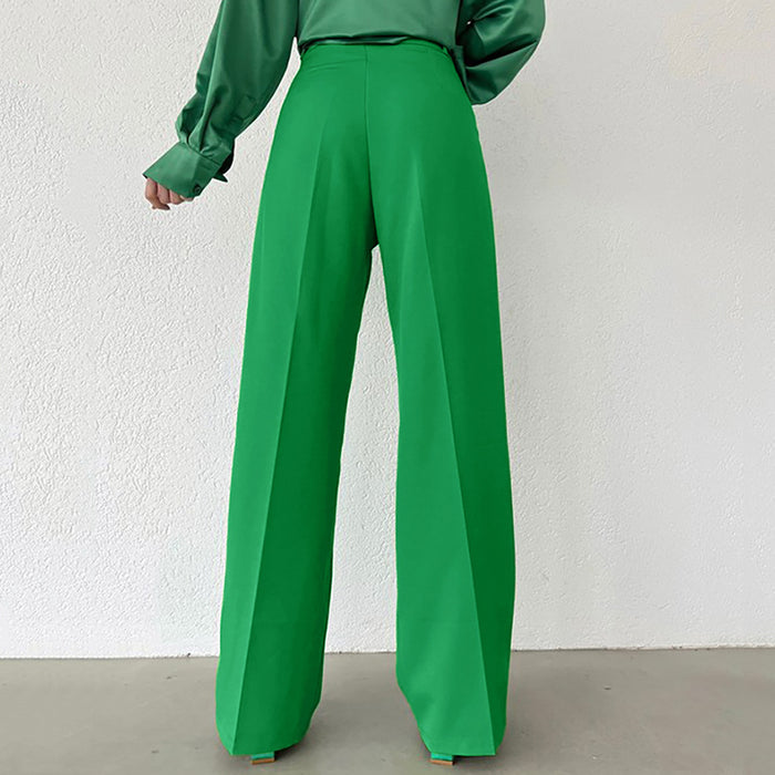 Summer Trousers Loose  Slimming Elegant Wide Leg Pants Draping Casual Pants Loose Women  Wear Work Pant