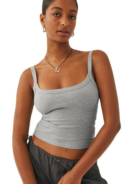 Summer Sexy Sexy Women Camisole Outer Wear Thread Knitted   Base Cropped Top