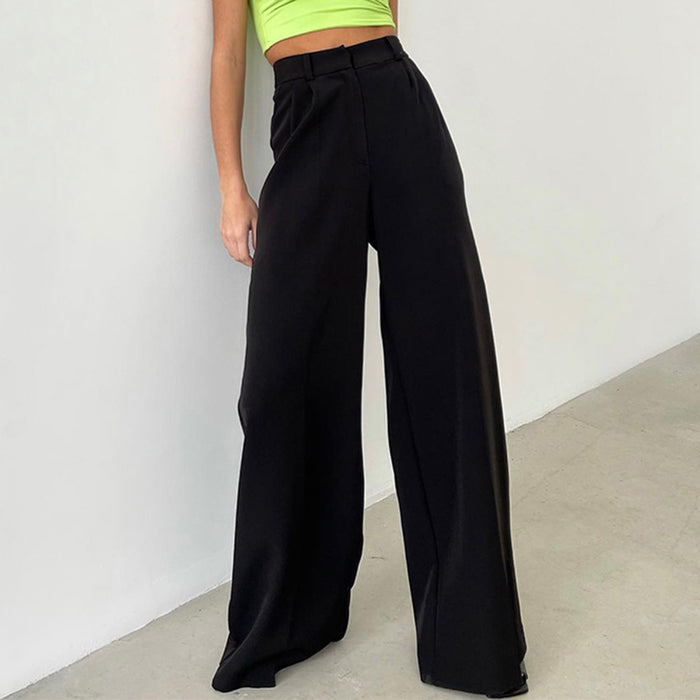 Summer Trousers High Waist Loose Mop Work Pant Office Minority Casual Work Pant Women Clothing