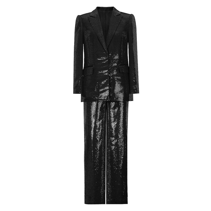 Women  Bling Bling Sequ Shiny Elegant Women  Work Pant Suit