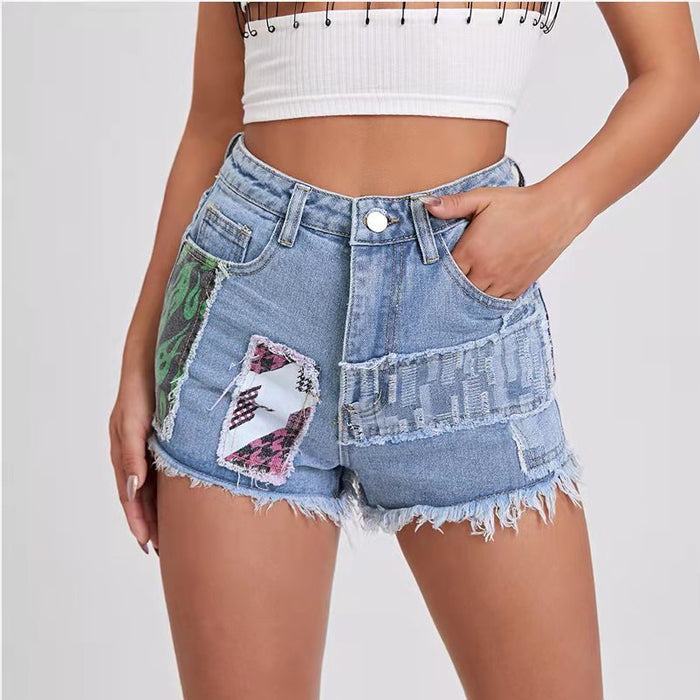 Summer High Waist Denim Shorts Women Frayed Women Clothing