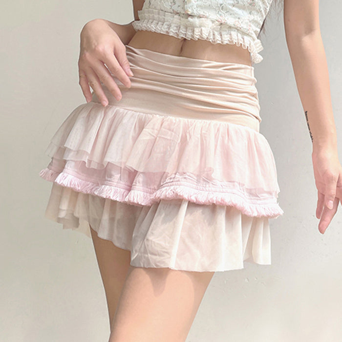 Fantasy Girl Multi Layer Design Gradient Color Puffy Tiered Dress Ballet Loli Dance Low Waist Mesh Skirt