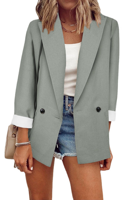 Solid Color Small Blazer Single Long Sleeve Spring Autumn Blazer