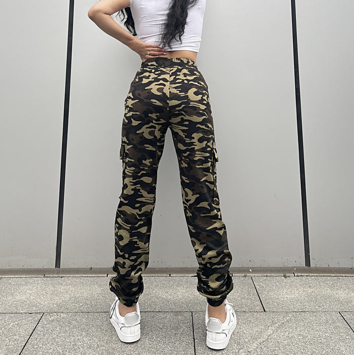 Sports Pants Camouflage Random Printing Ankle Banded Pants Casual Trousers Street Trend Women Sweatpants