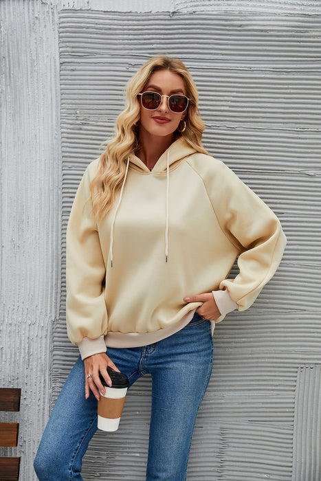 Autumn Winter Hoodie Casual Hooded Solid Color Hoodie Women