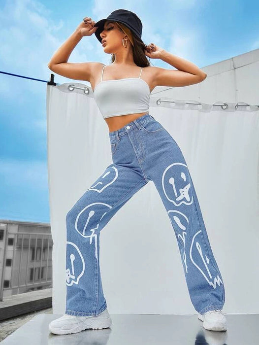 Summer Women Jeans Simple Slim Straight Pants Preferred