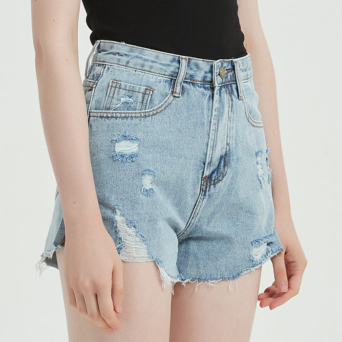 Casual Summer Ripped Denim Shorts Women Spot